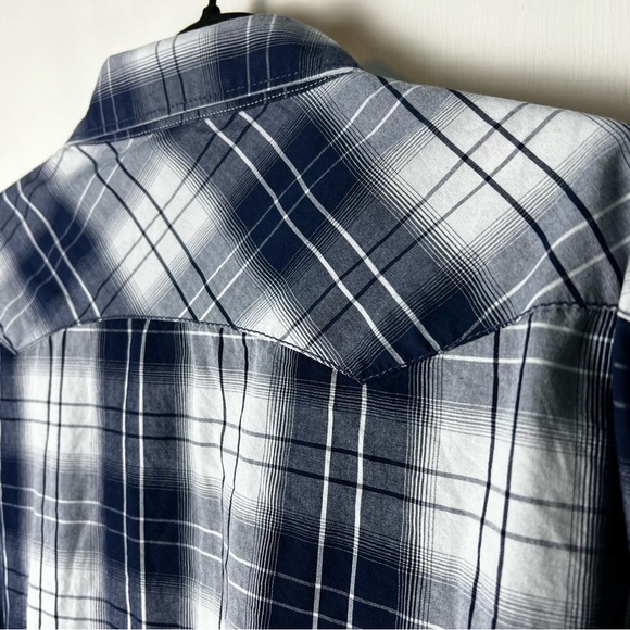 Wrangler - Vintage Pearl Snap Plain Long Sleeve Shirt - Sz. XXL‎ - Picture 4 of 8